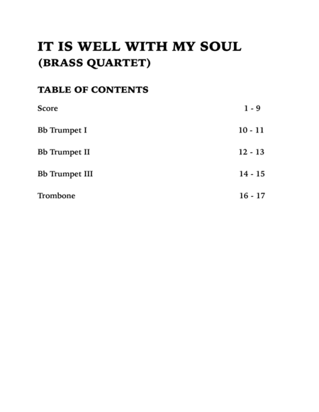 It Is Well With My Soul (Brass Quartet): Three Trumpets and Trombone image number null