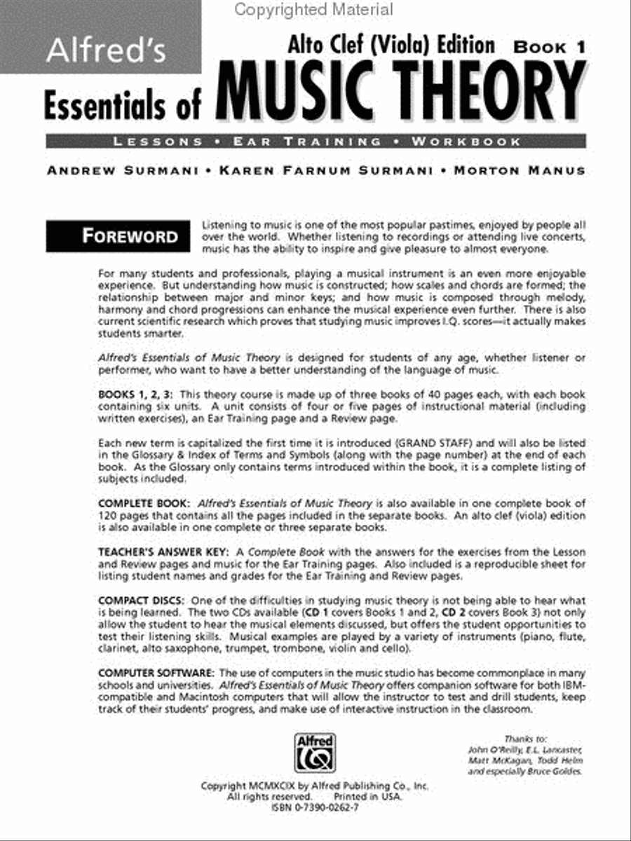 Alfred's Essentials of Music Theory, Book 1 Viola scores gallery preview page 2