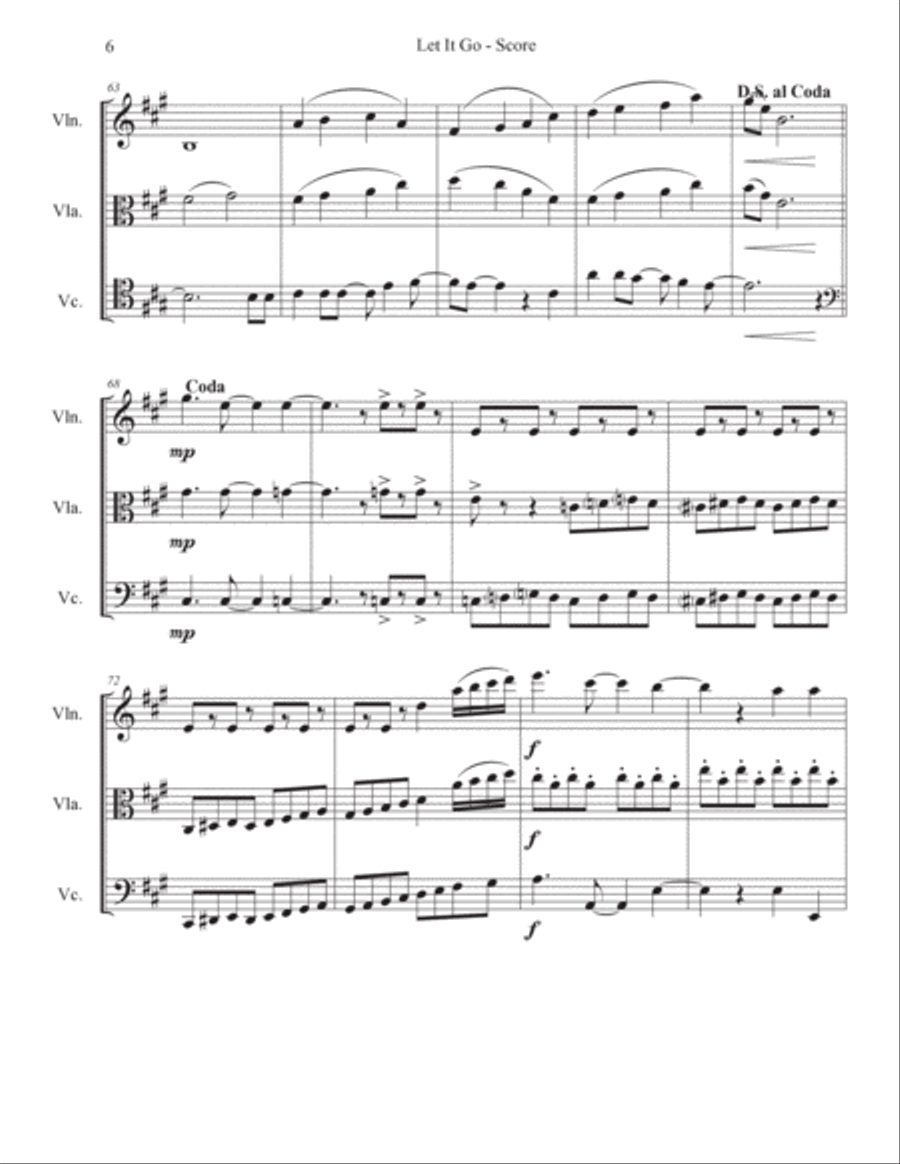 Let It Go String Trio scores gallery preview page 6