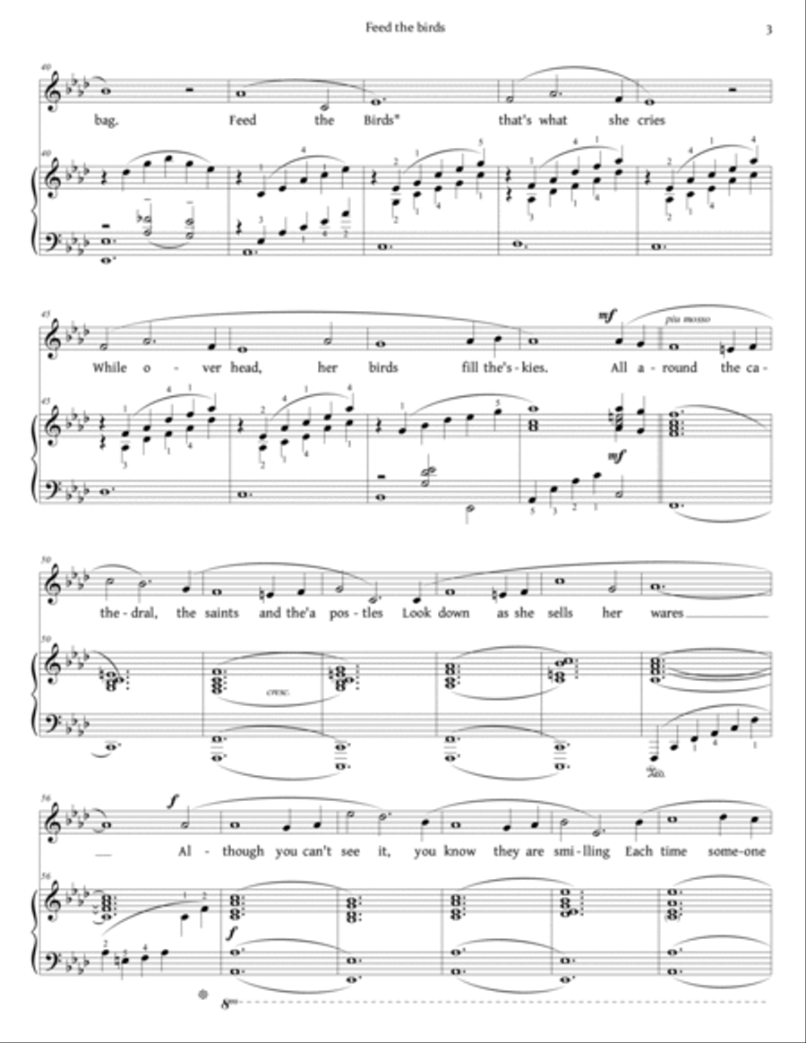 Feed The Birds (tuppence A Bag) Voice scores gallery preview page 3