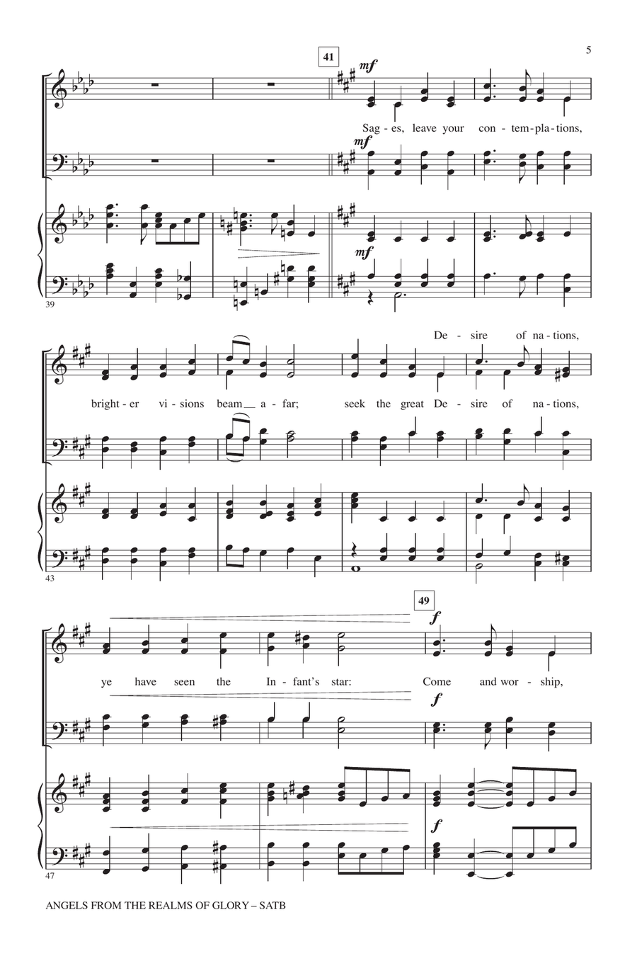 Angels From The Realms Of Glory 4-Part scores gallery preview page 4