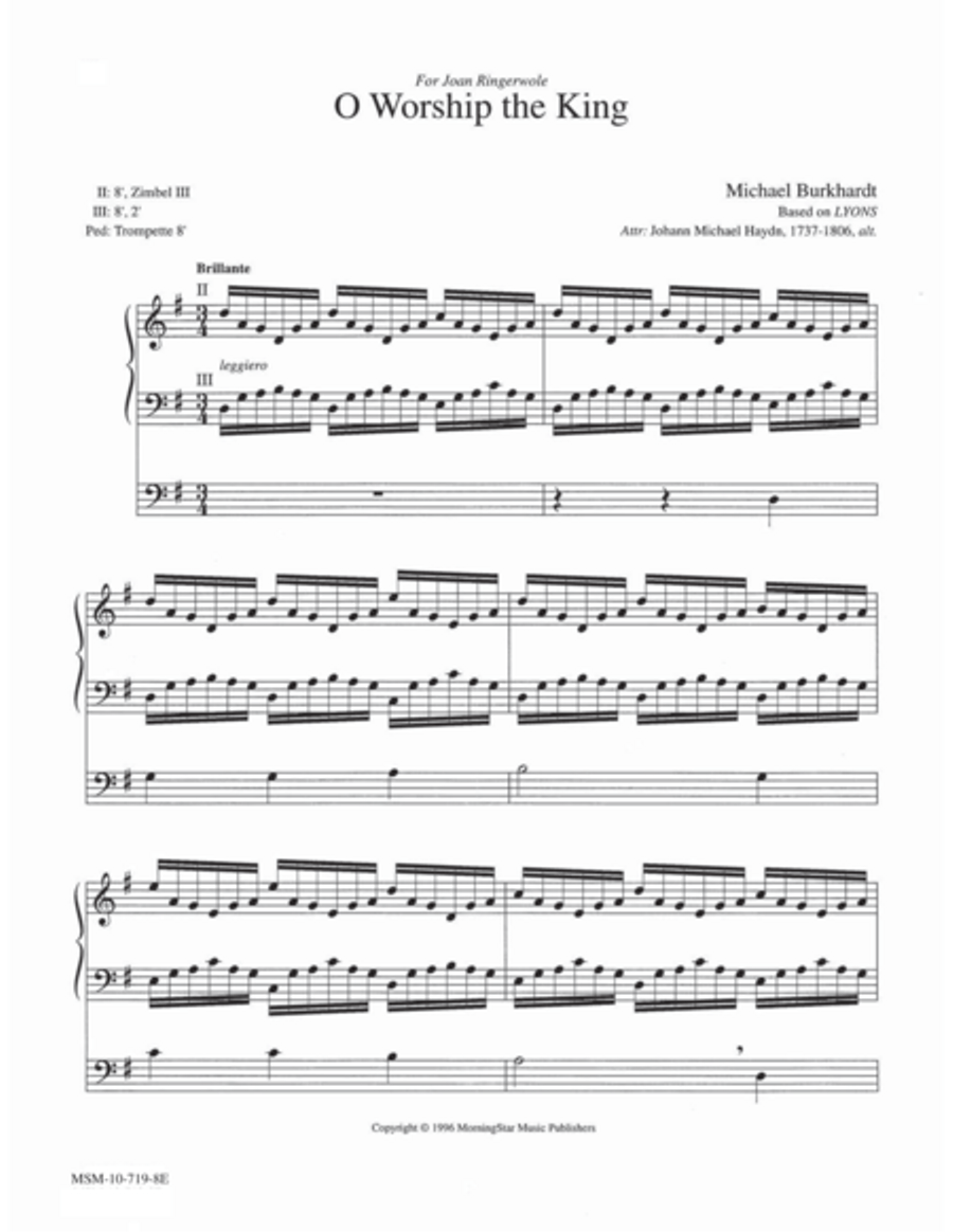 O Worship the King O Worship the King Organ scores gallery preview page 1