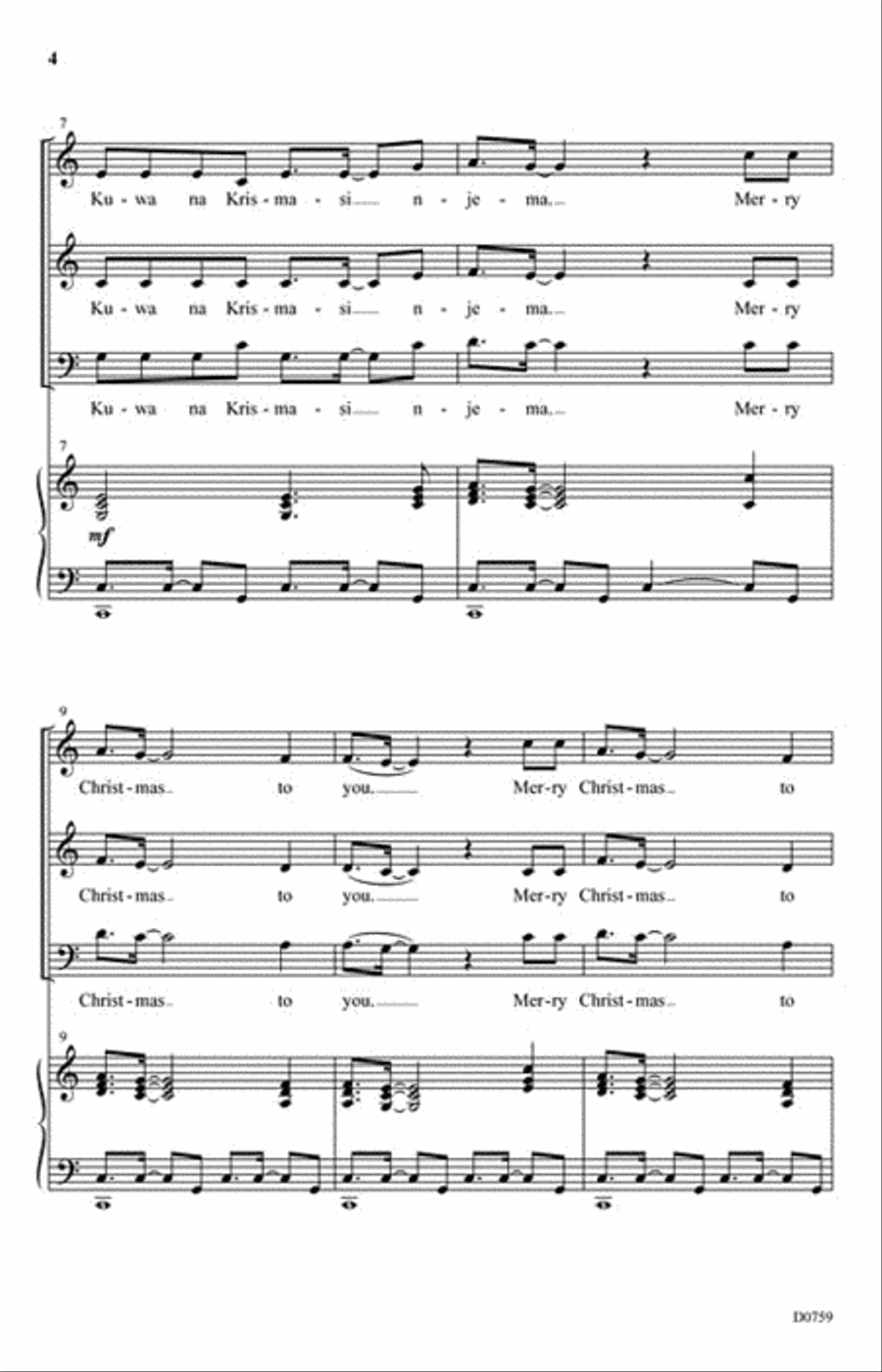 Kuwa Na Krismasi Njema Kuwa Na Krismasi Njema 3-Part scores gallery preview page 3