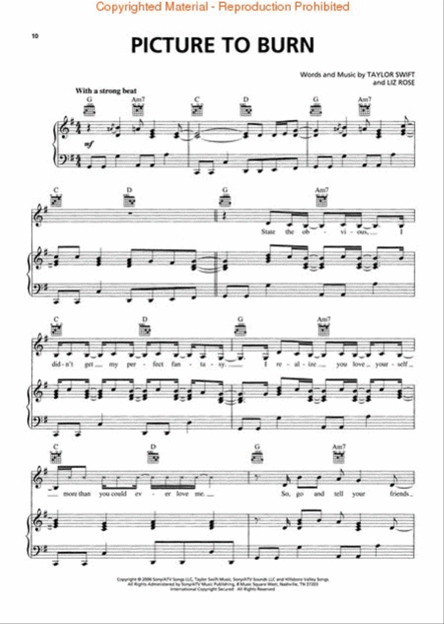 Taylor Swift Piano, Vocal, Guitar scores gallery preview page 3