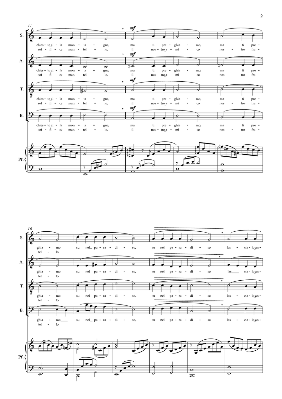 Signore Delle Cime 4-Part scores gallery preview page 2