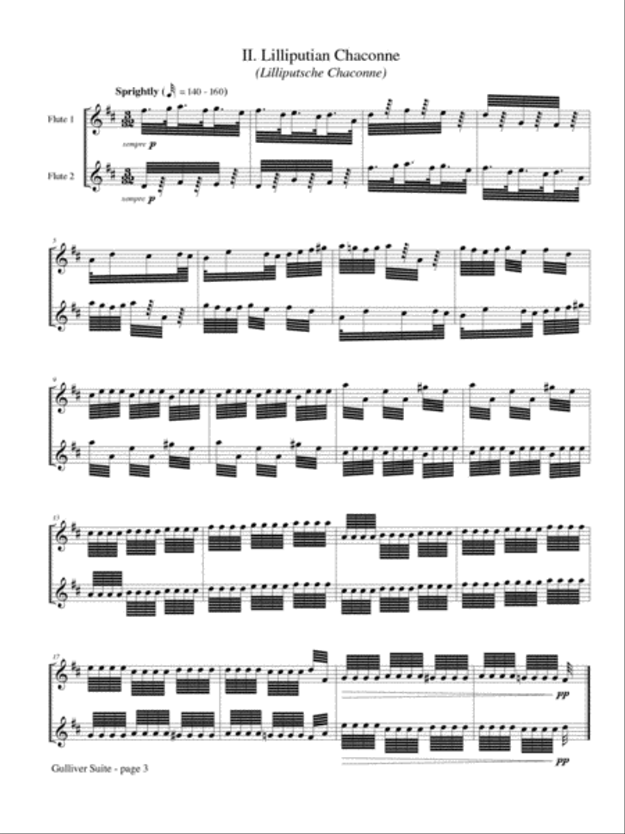 Gulliver Suite for Two Flutes Flute Duet scores gallery preview page 3
