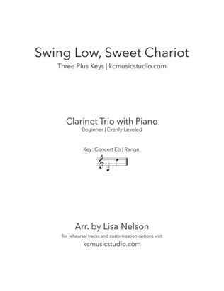 Swing Low, Sweet Chariot - Clarinet Trio with Piano Accompaniment