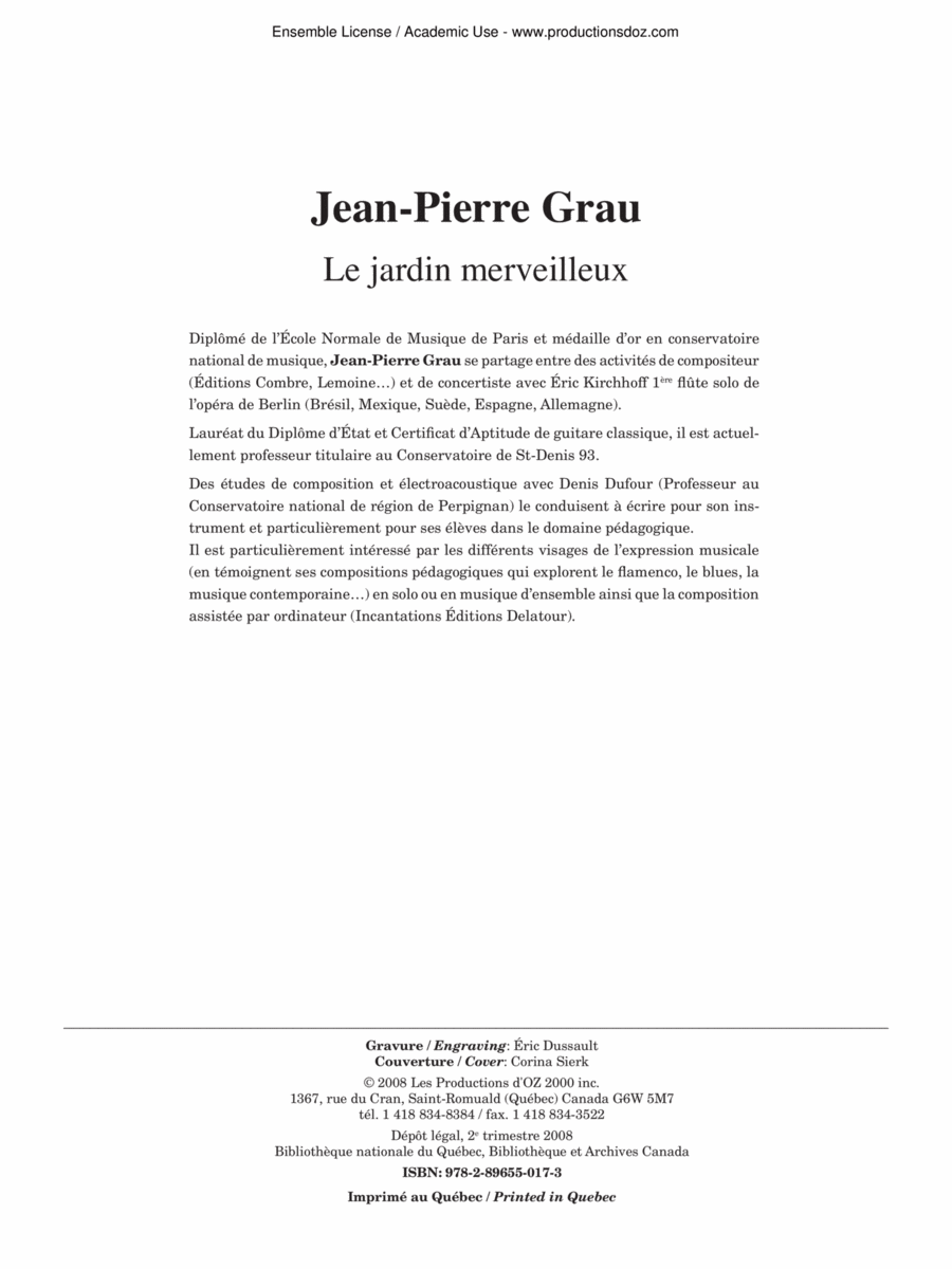 Le jardin merveilleux Le jardin merveilleux Guitar Ensemble scores gallery preview page 1