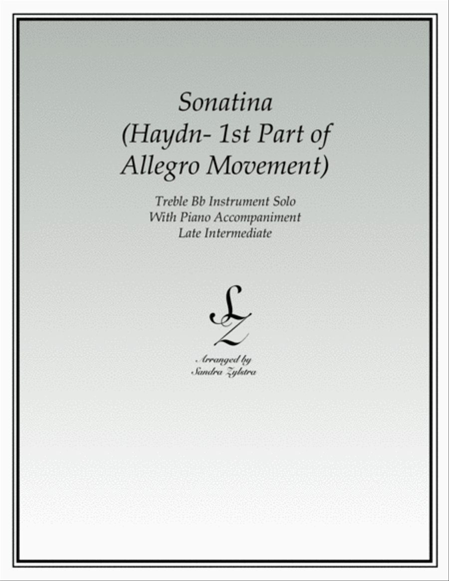 Sonatina-Haydn (treble Bb instrument solo) Piano scores gallery preview page 1