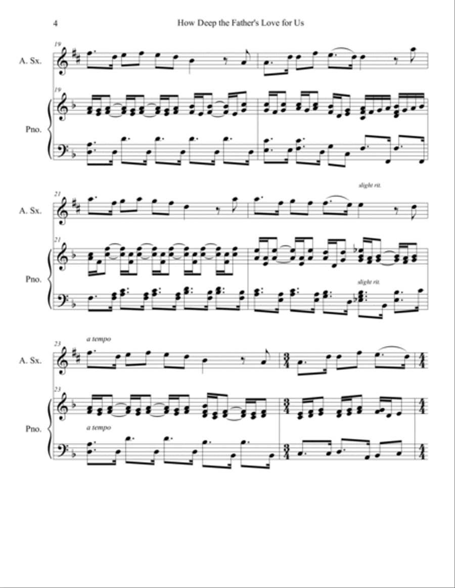 How Deep The Father's Love For Us How Deep The Father's Love For Us Alto Saxophone scores gallery preview page 4
