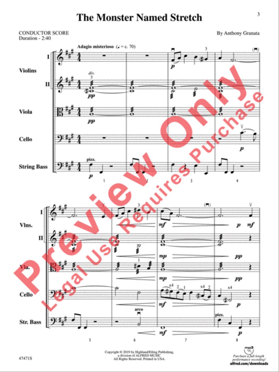 The Monster Named Stretch String Orchestra scores gallery preview page 4