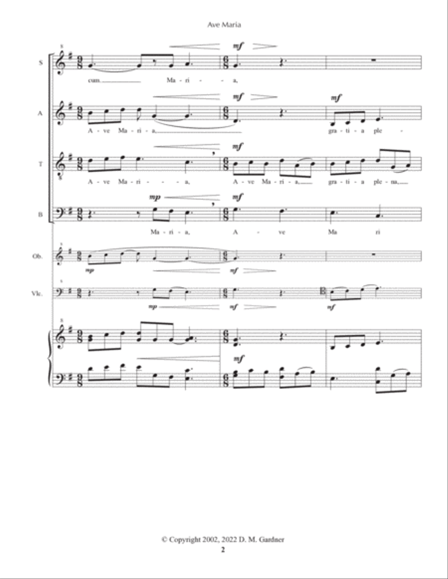 Ave Maria 4-Part scores gallery preview page 4