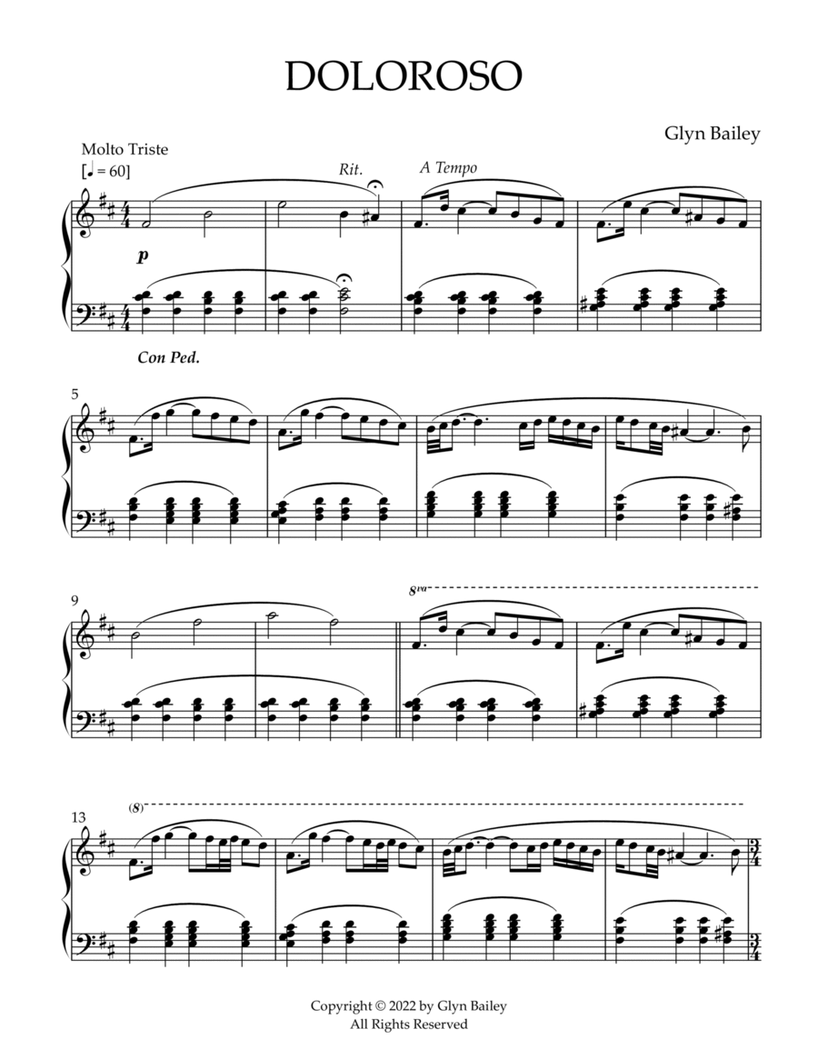 DOLOROSO Piano Method scores gallery preview page 1