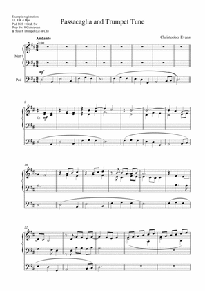 Passacaglia and Trumpet Tune for Organ