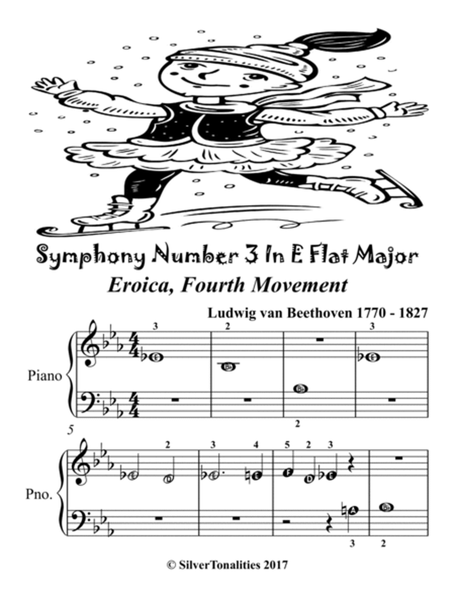 Symphony Number 3 In E Flat Major Eroica 4th Mvt Beginner Piano Sheet Music