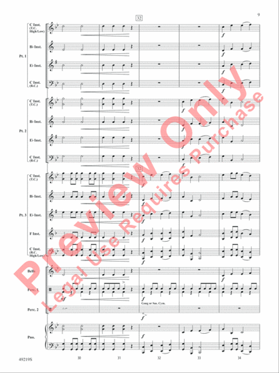 Dragon Dance Concert Band scores gallery preview page 10