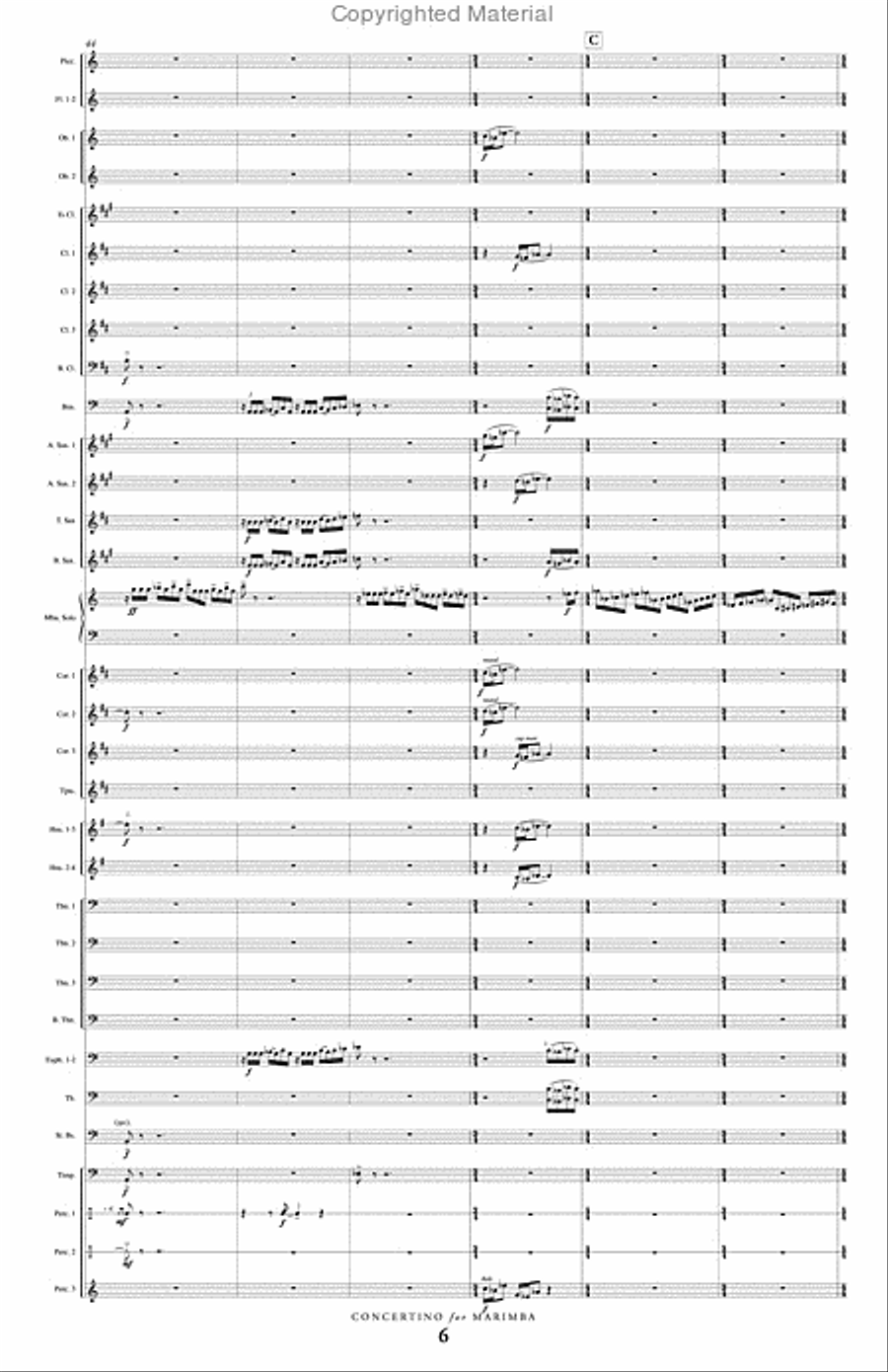 Concertino for Marimba and Wind Ensemble Concert Band scores gallery preview page 7