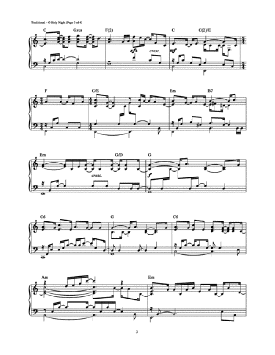 O Holy Night Piano Solo scores gallery preview page 3