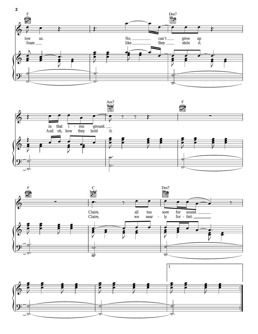 Wash. Piano, Vocal, Guitar scores gallery preview page 2