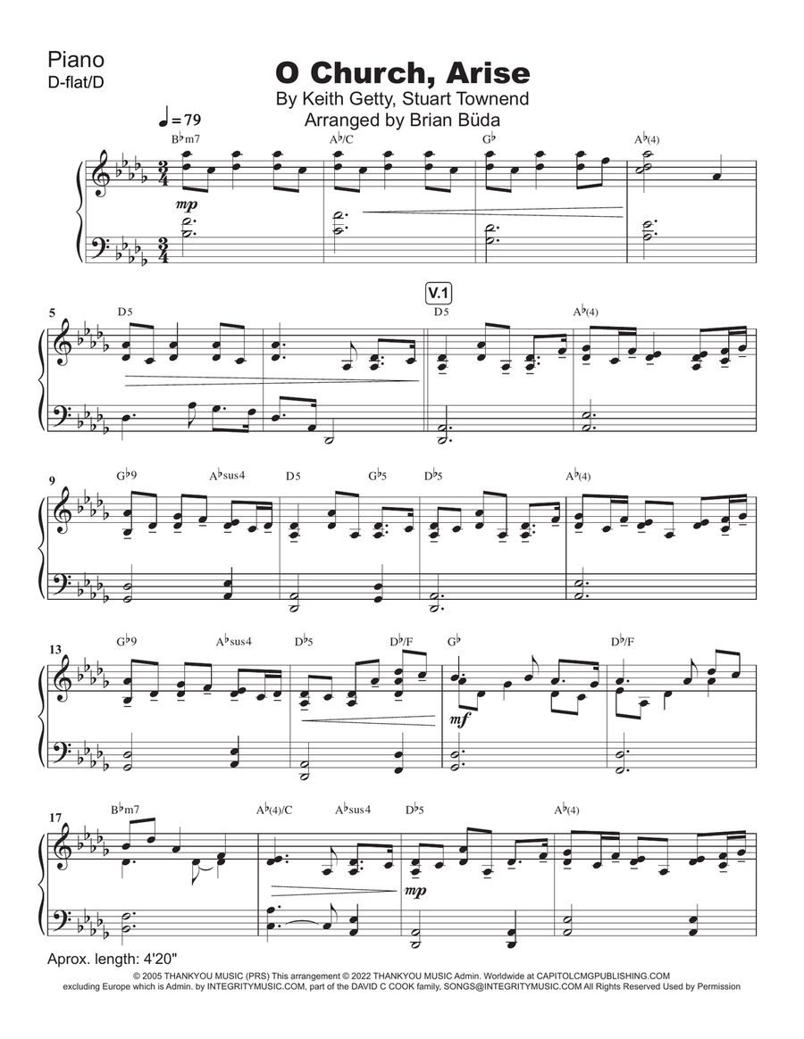 O Church Arise Piano Solo scores gallery preview page 2