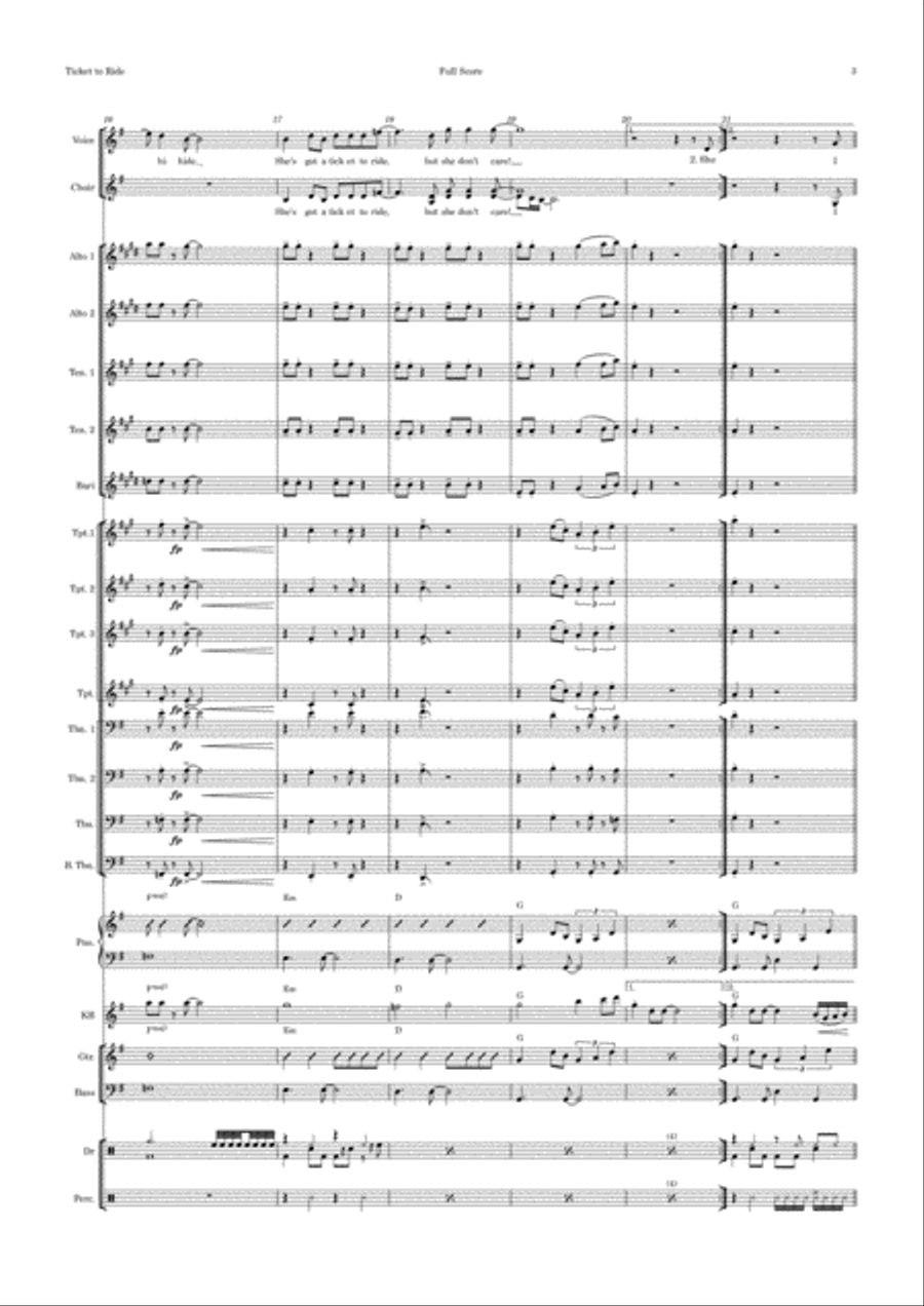 Ticket To Ride Jazz Ensemble scores gallery preview page 3