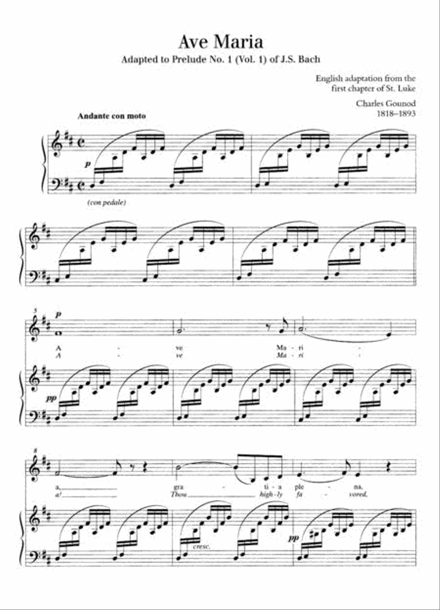 Ave Maria, For Low Voice and Piano Low Voice scores gallery preview page 2