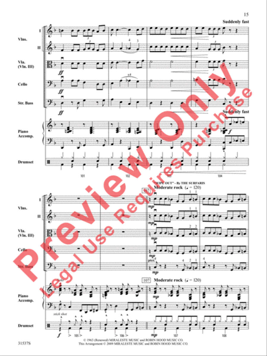 Rock 'n' Roll Classics (score only) String Orchestra scores gallery preview page 16