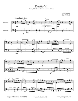 Stamitz: Duet Op. 27 No. 6 for Bassoon Duo