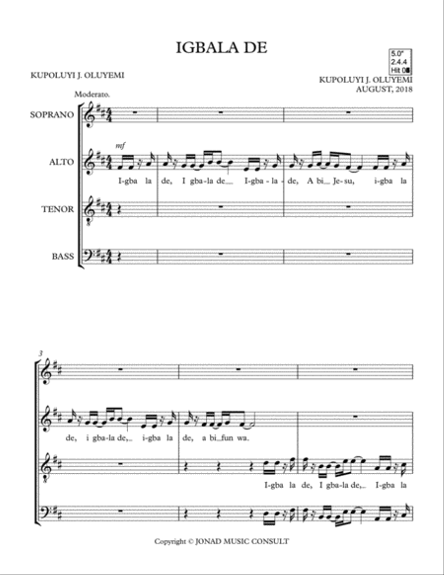 IGBALA DE 4-Part scores gallery preview page 1