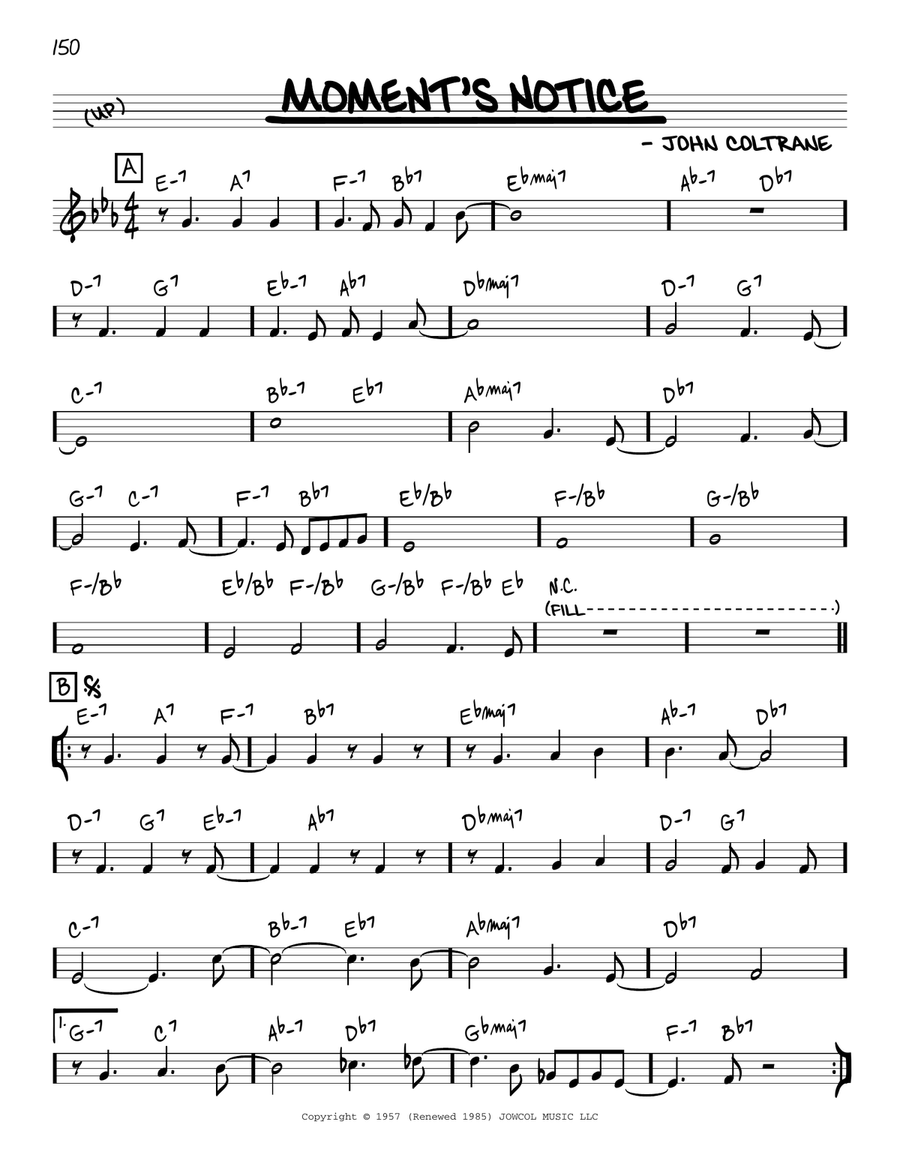 Moment's Notice Piano scores gallery preview page 1
