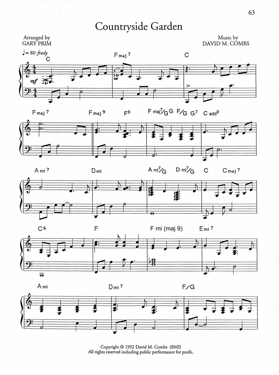 Countryside Garden Countryside Garden Piano Solo scores gallery preview page 1