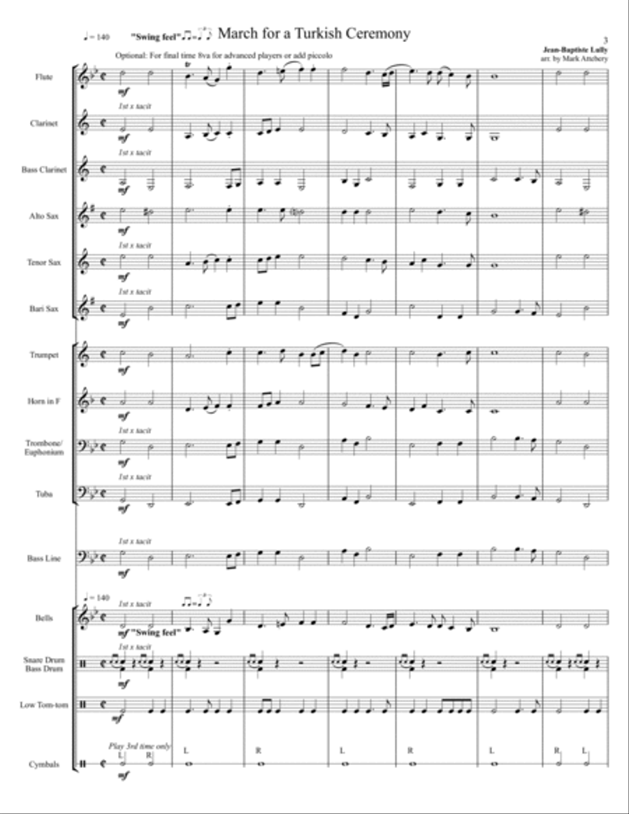 March for a Turkish Ceremony Concert Band scores gallery preview page 3