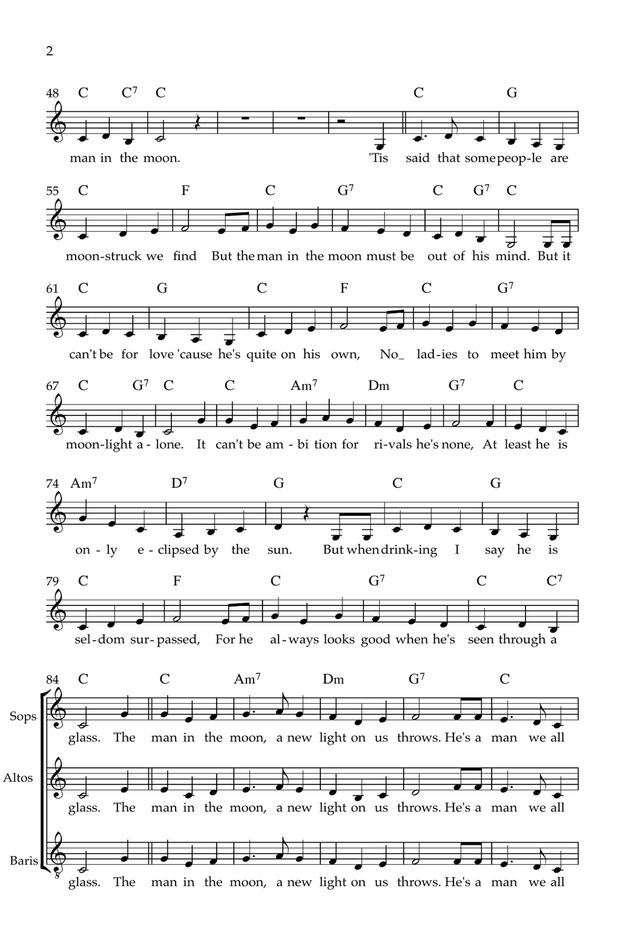 The Man in the Moon The Man in the Moon 3-Part scores gallery preview page 2