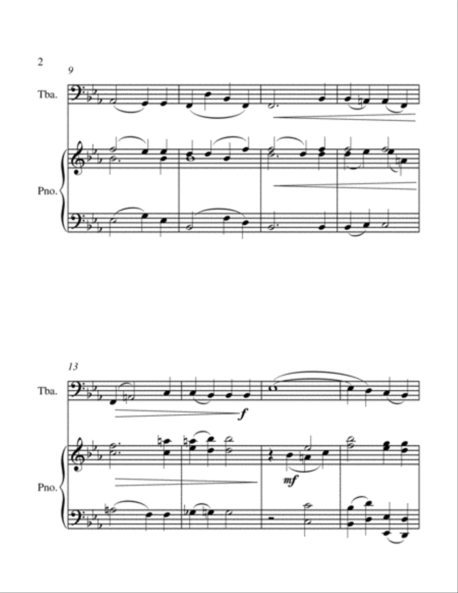 Ave Verum Corpus - Tuba and Piano - Intermediate level Piano scores gallery preview page 5