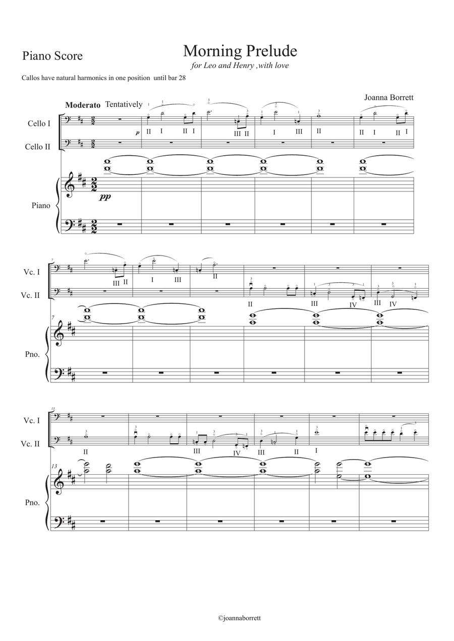 Morning Prelude for Two Cellos and Piano image number null