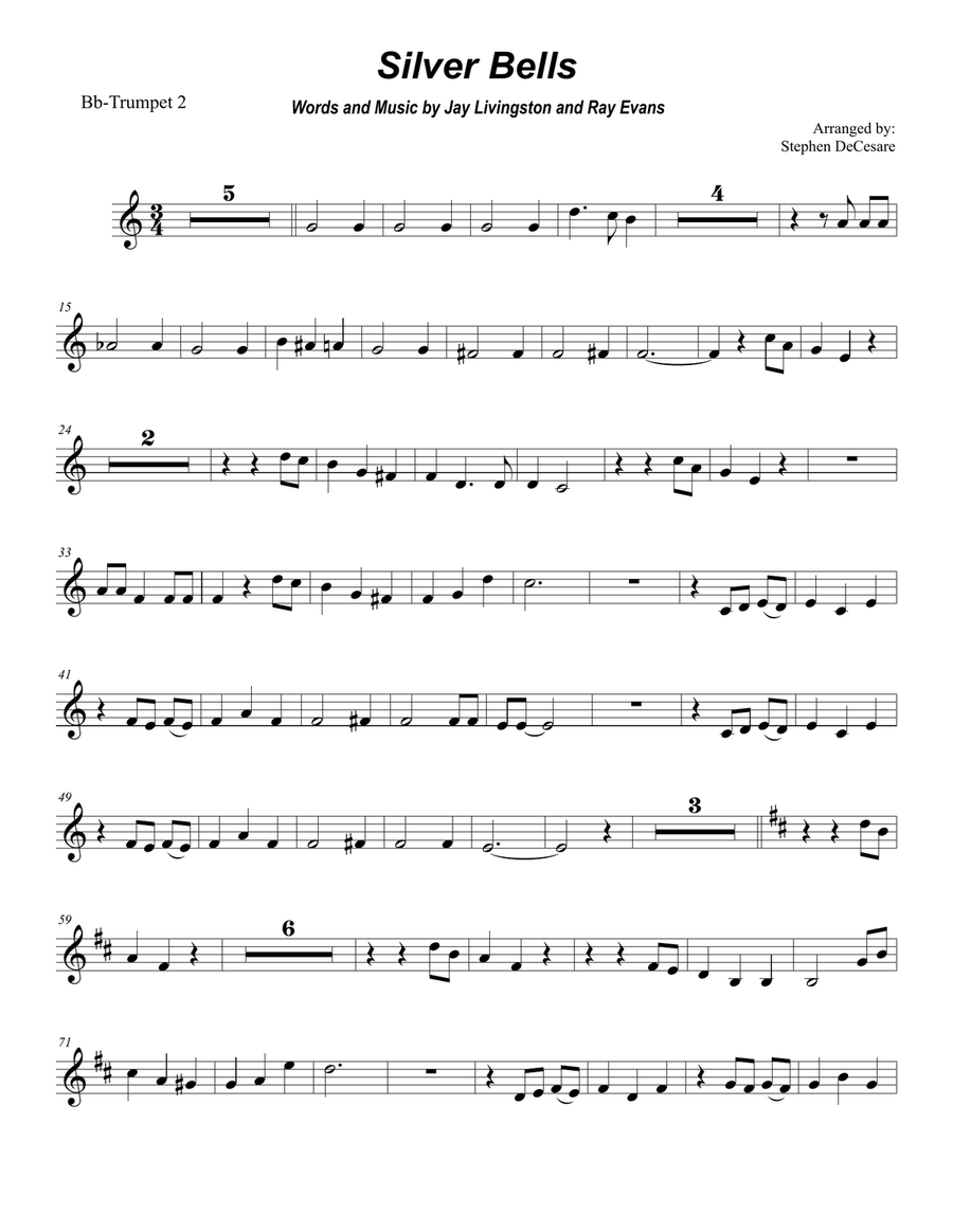 Silver Bells Trumpet Duet scores gallery preview page 6