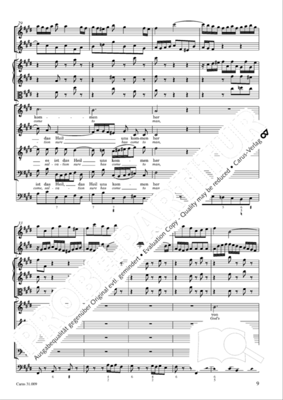 Salvation sure has come to man (Es ist das Heil uns kommen her) 4-Part scores gallery preview page 10