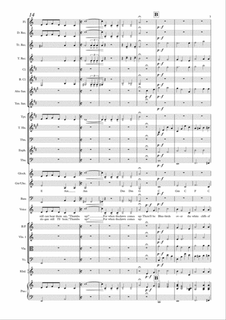 (there'll Be Bluebirds Over) The White Cliffs Of Dover Large Ensemble scores gallery preview page 3