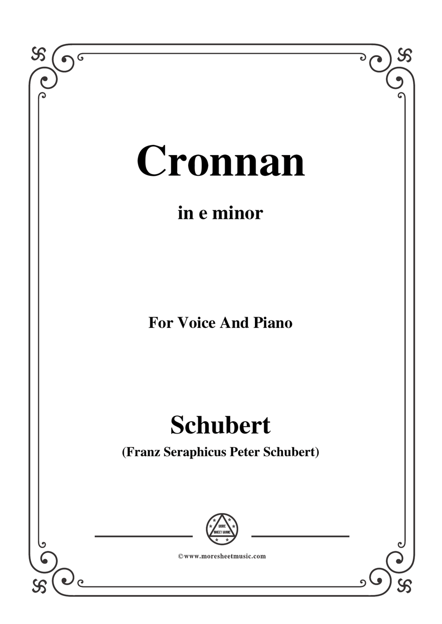 Schubert-Cronnan,in e minor,for Voice&Piano
