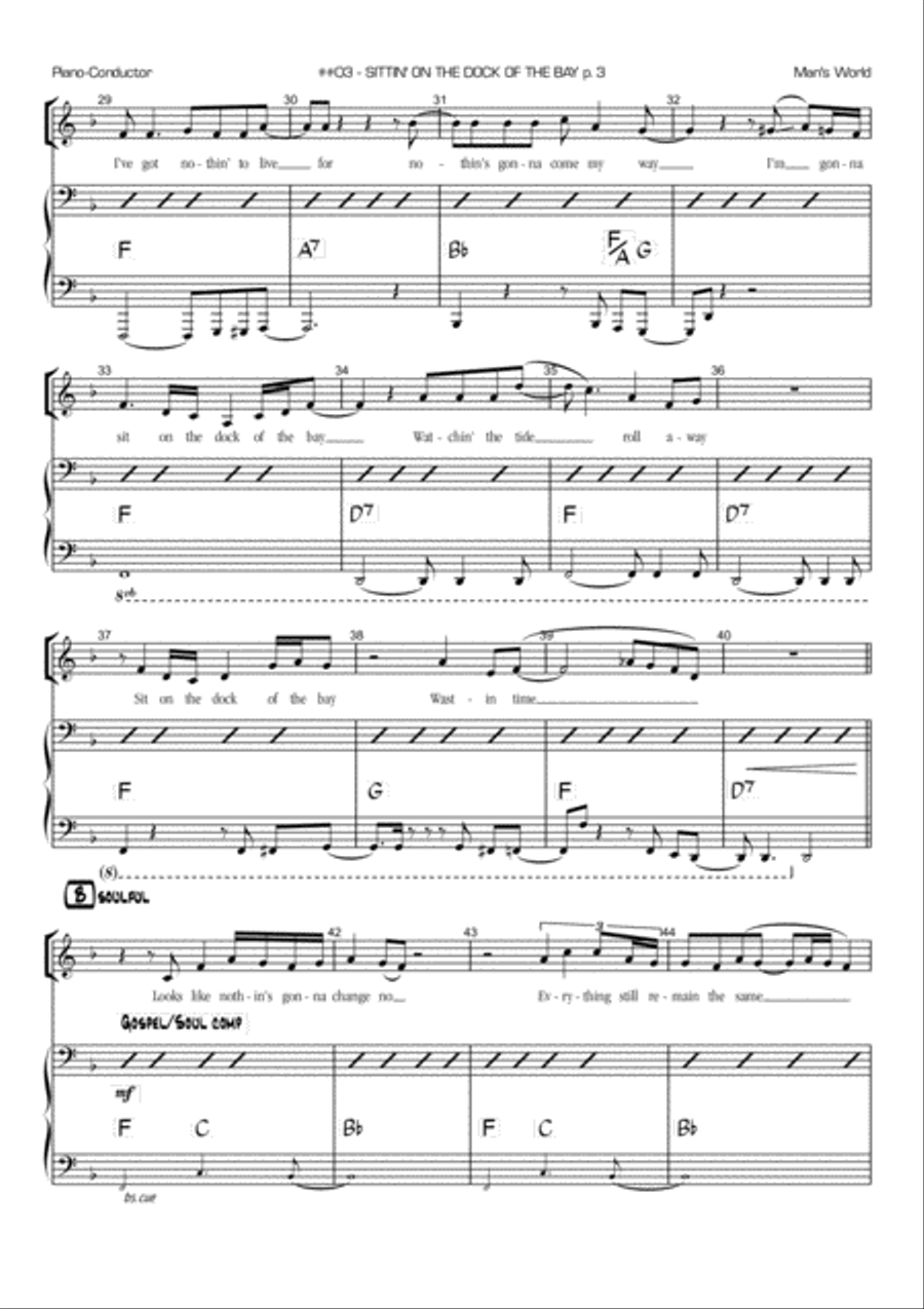 (Sittin' On) The Dock Of The Bay Voice scores gallery preview page 3