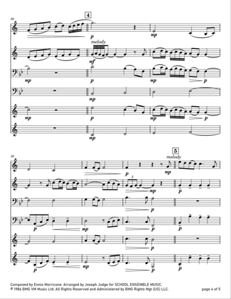 Gabriel's Oboe Gabriel's Oboe Brass Quartet scores gallery preview page 4