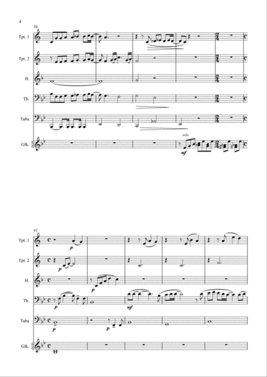 Bohemian Rhapsody Brass Ensemble scores gallery preview page 4