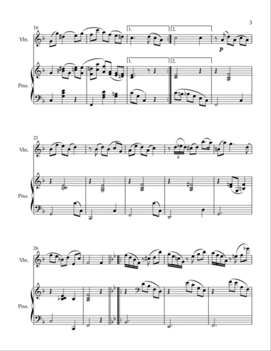 Alpenveilchen Violin Solo scores gallery preview page 3