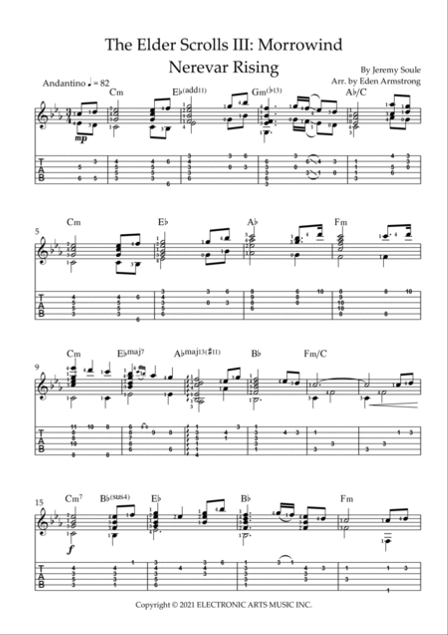 Elder Scrolls Iii Morrowind Acoustic Guitar scores gallery preview page 2
