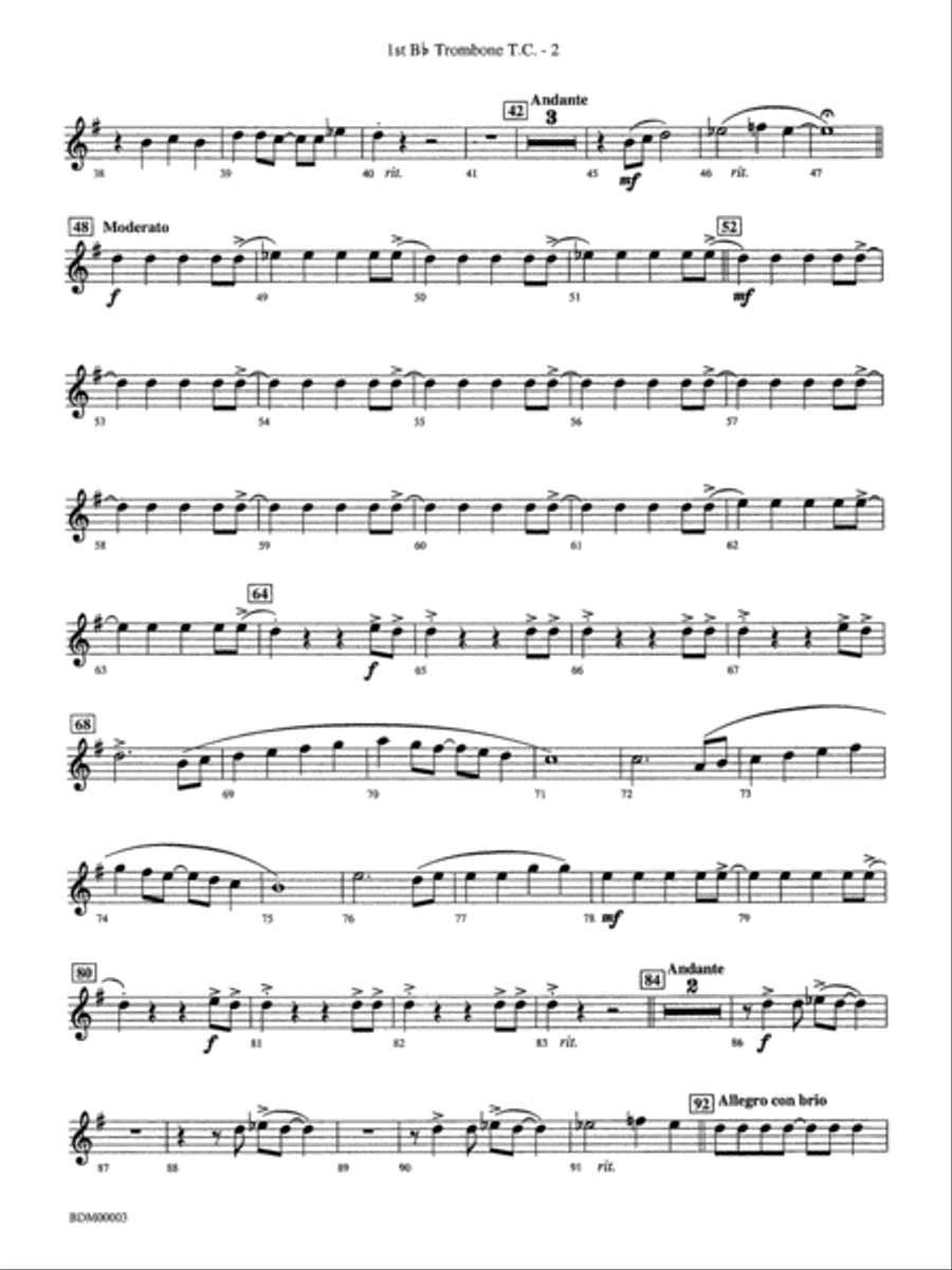 Overture de Argentina: WP 1st B-flat Trombone T.C. Concert Band scores gallery preview page 2