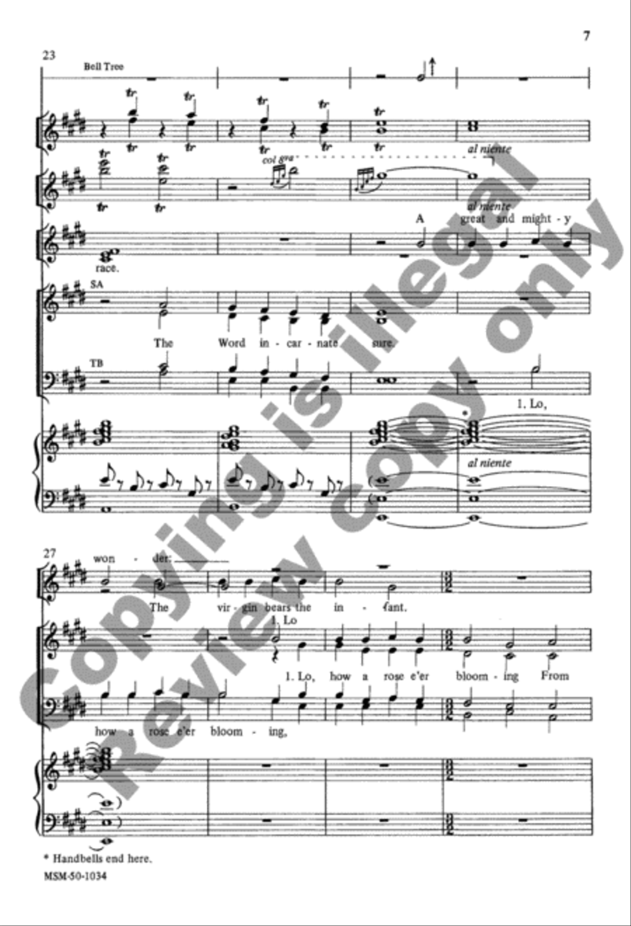 Lo, How a Rose E'er Blooming 4-Part scores gallery preview page 6