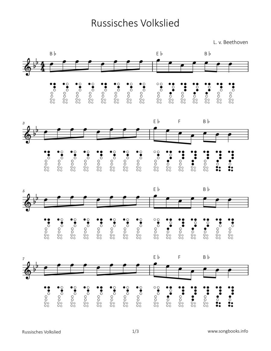 Russisches Volkslied Chamber Music scores gallery preview page 1