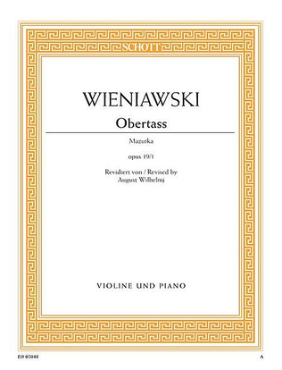 Book cover for Obertass, Op. 19, No. 1 (1860)