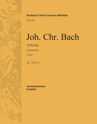 Book cover for Sinfonia in D major Op. 18 No. 6 - Overture