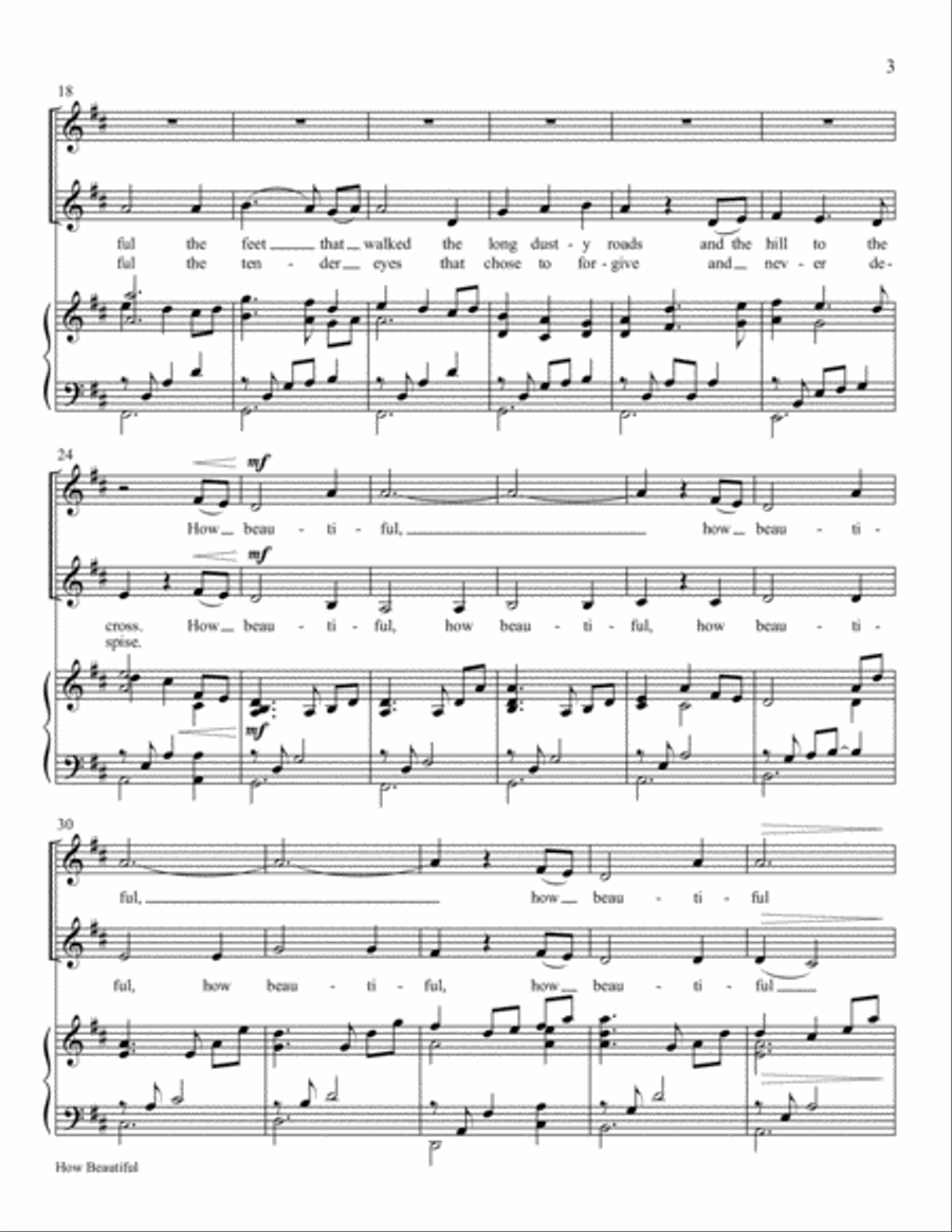 How Beautiful Choir scores gallery preview page 4